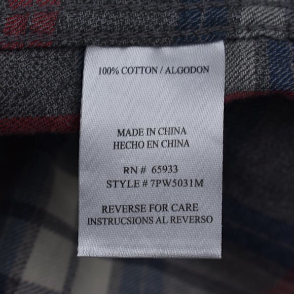 PX Long Sleeve Button-Down Shirt Size‎ Medium Color Red/Blue Plaid New with Tags - Picture 5 of 5